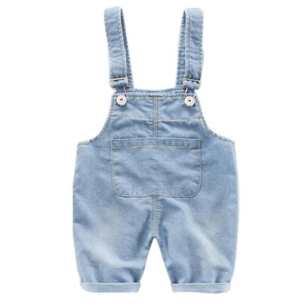 

jumpsuits denim overalls for kids children girls baby boy summer cotton elastic jeans pants jumpsuit spring school cowboy trousers clothes, Blue
