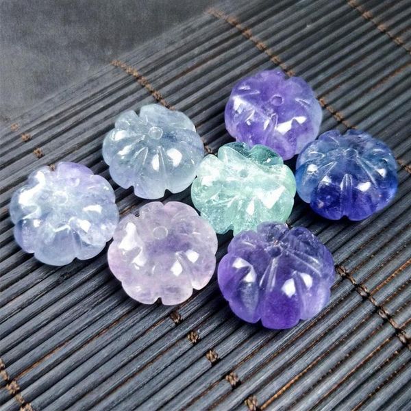 Decorações de jardim 5pcs multicolor forma de abóbora contas de vidro Lampwork Glazes Crystal Bead para brincos de colar de jóias Diy H1E8