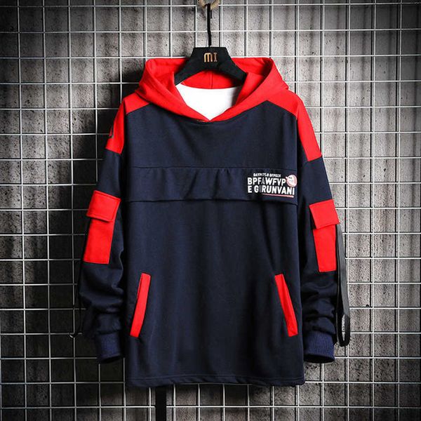 

men's hoodies & sweatshirts male 2021 spring sweatshirt hip hop harajuku streetwear japanese black with male hood