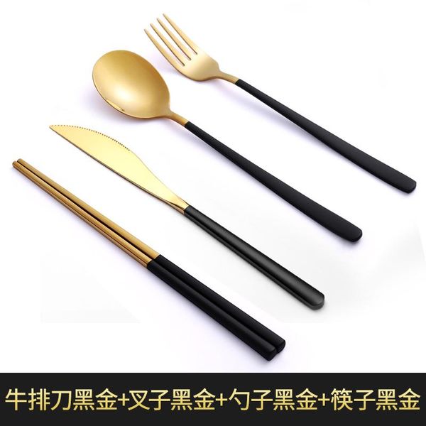 

steak cutlery plate set western tableware dinnerware stainless steel travel camping cubiertos dining sets