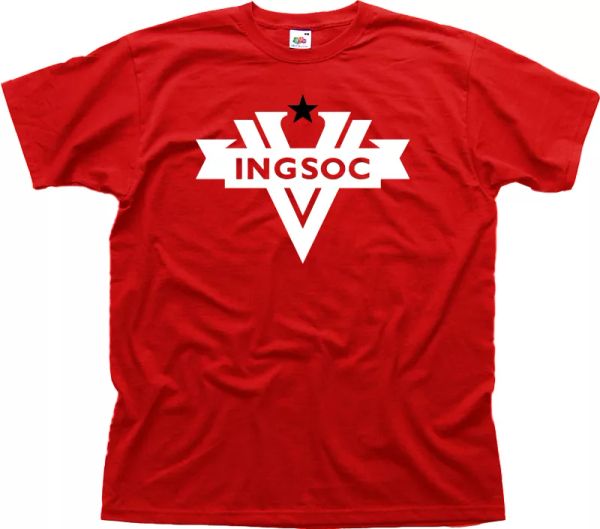 

1984 george orwell ingsoc red cotton t-shirt 01513, White;black