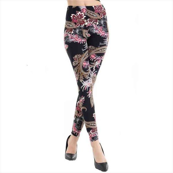 

women workout leggings push up fitness high waist flower print pattern summer spring autumn pants ankle-length bottom, Black