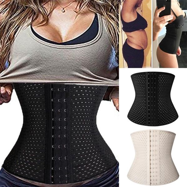 

women's shapers waist trainer for women underbust shapewear sport girdle corsets cincher hourglass workout body shaper slimming belt, Black;white