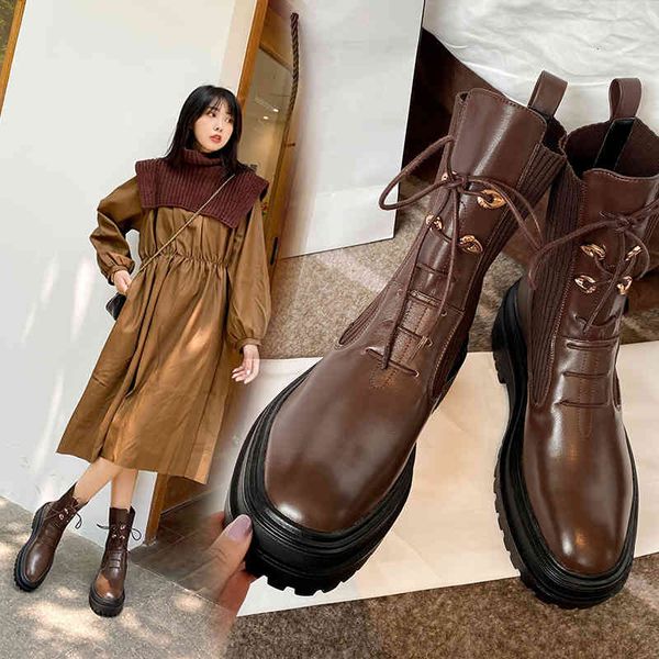 

dress shoes ins botas de couro natural femininas, curtas + tubo flyfack europeu e americano, finas celebrida 2xrt, Black