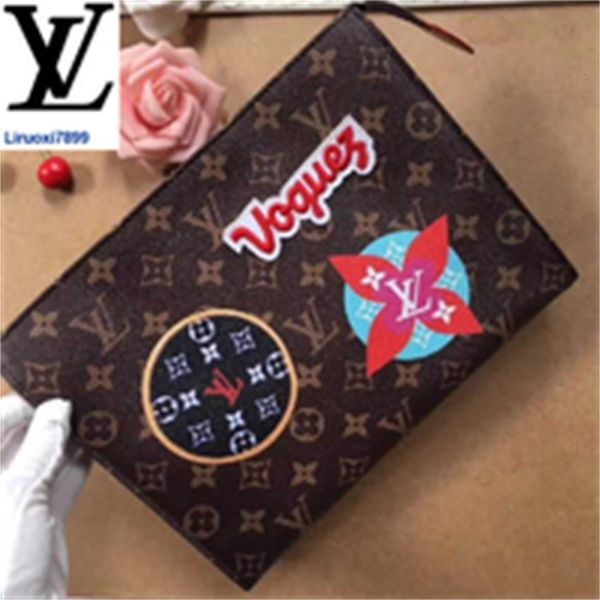 

compact long brand real designer chain luxury clutches 6hx9 leather m43997 wallet printed wallets toiletry purse bag evening key men card ho, Red;black