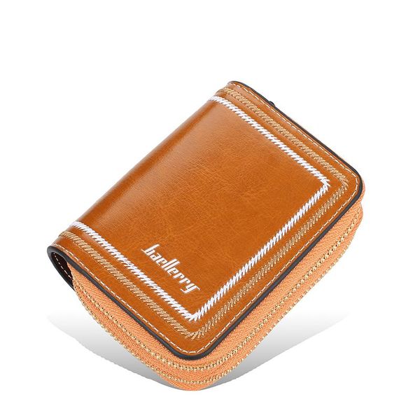 

card holders fashion vertical zipper coin purse multi-card position organ key bag ladies korean wallet 2021, Brown;gray