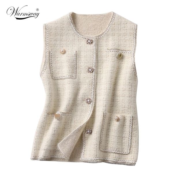 Gilet da donna primaverile in pelliccia sintetica di visone lussuoso gilet monopetto maglione lavorato a maglia senza maniche giacca oversize C-260 210819