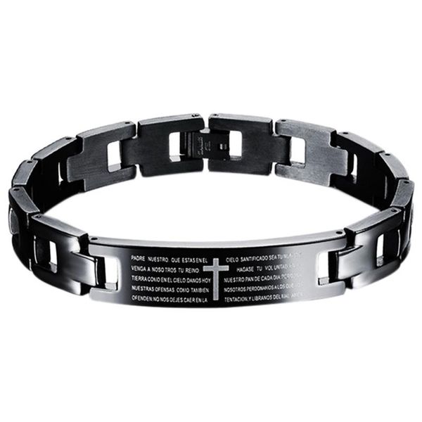 

charm bracelets the male cross of bible bracelet black, Golden;silver