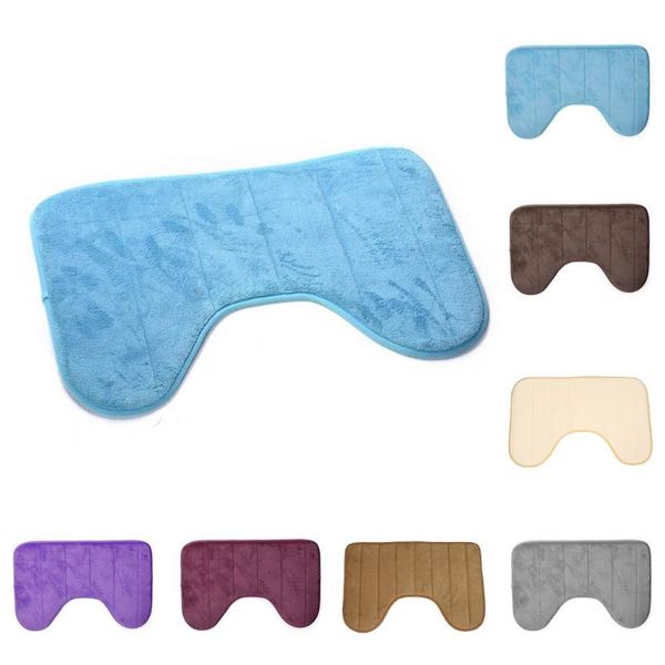 

1pc bath mats 40*60cm prevalent cute u shaped soft pats anti slip home bathroom floor mat toilet carpet decoration
