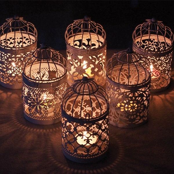 

candle holders birdcage candlestick votive holder cutout floral sculpture hanging vintage moroccan style lantern