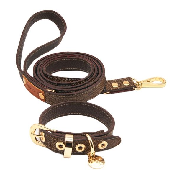 

luxury designer set new british fashion print pet strong and durable small dog collar leash x-001267l44, Silver