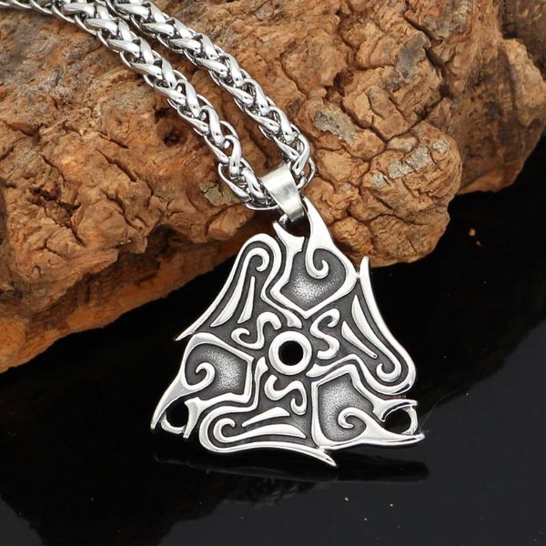 

pendant necklaces nordic viking odin raven stainless steel amulet necklace, Silver