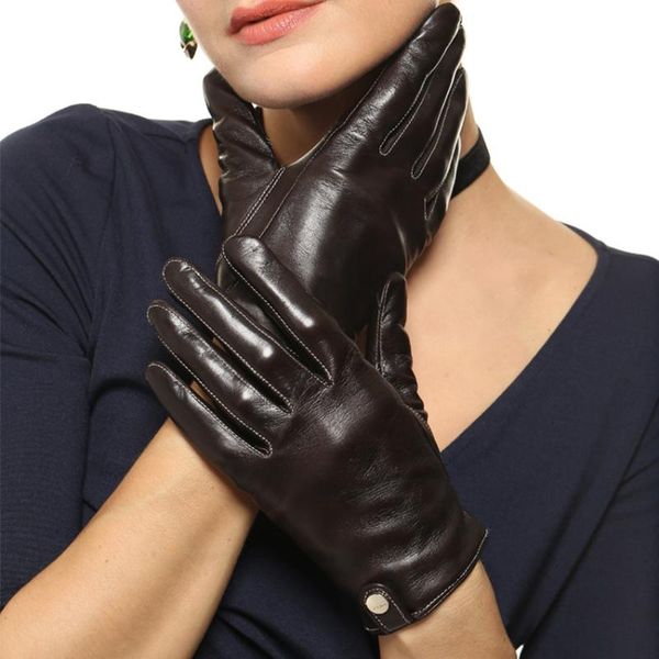 

fingerless gloves special offer 2021 women wrist solid sheepskin genuine leather glove fashion short design driving el033pn, Blue;gray