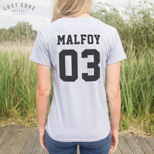 

* malfoy 03 t-shirt potter fangirl varsity *, White;black
