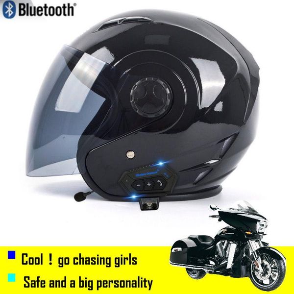 

motorcycle helmets bluetooth helmet visor dual lens casco moto cool open face motorbike modular
