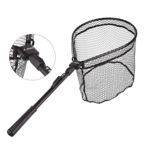 

fishing accessories portable nets aluminum alloy net hand folding tackle landing dip casting round