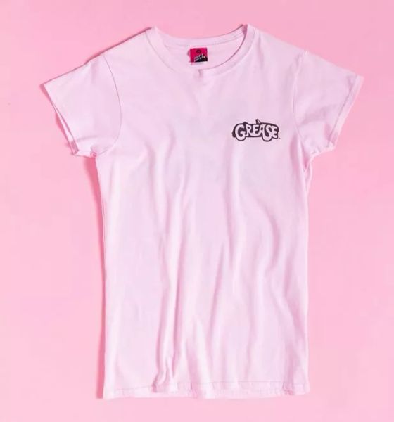 

official women's grease pink ladies fitted t-shirt, White;black