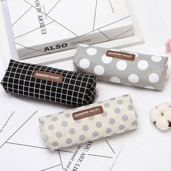 

cute kawaii canvas pencil case letter bags for girls gift school supplies korean stationery high capacity pen storage