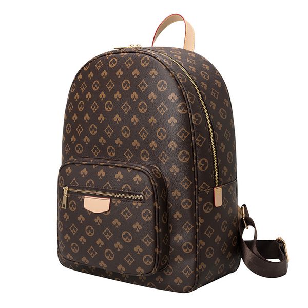 

fashion men backpacks printed business/commuting mans leather back bags brown lapmochilas/school backpack