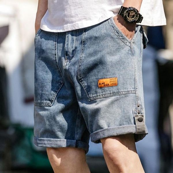 

men's shorts 2021 medium pants denim men summer loose ins thin logo, White;black