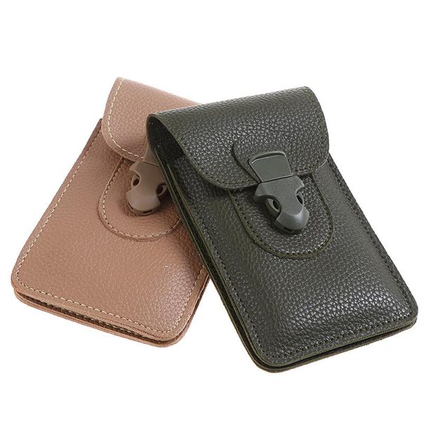 

men cellphone loop holster case belt waist bag props leather purse phone wallet outdoor anti-lost bags