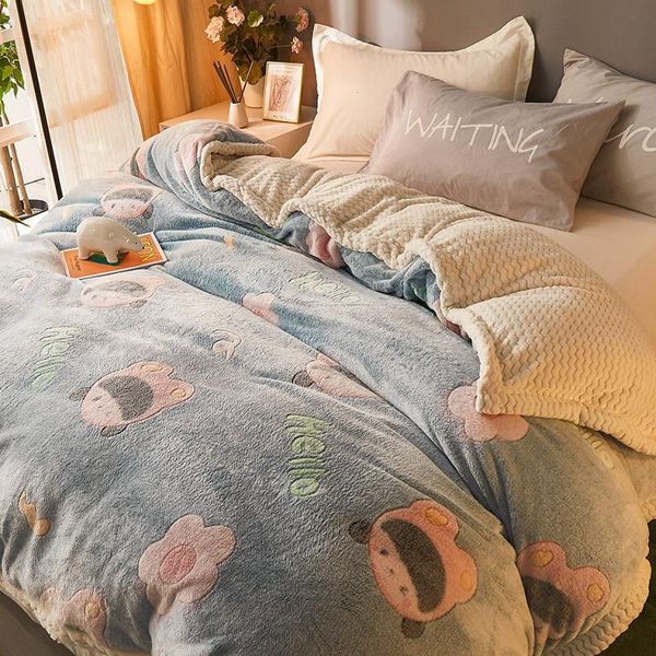 

blankets 2021 blanket thickening faux lamb wool winter nap cover coral fleece warmth flannel duvet fashion weighted