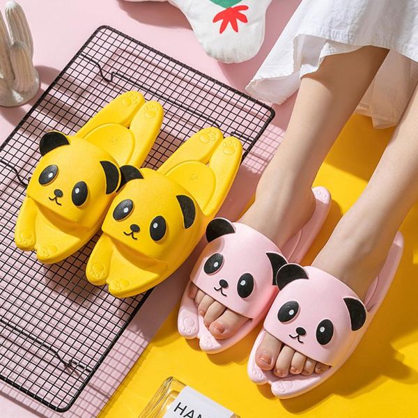 

slippers parent-child couples cute cartoon shoes house non-slip pool women's indoor woman flats sandalia feminina, Black