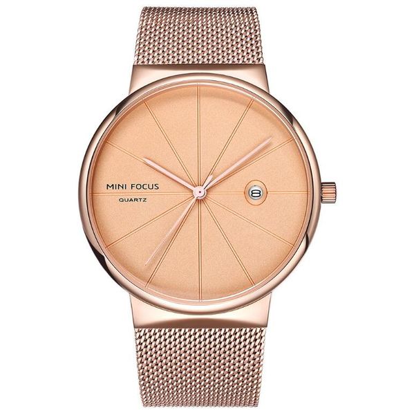 

men's analog quartz watch with stainless steel mesh bracelet, Slivery;brown