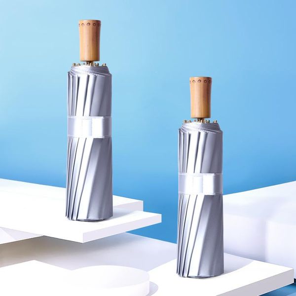 

umbrellas 16 ribs 3-folding rain umbrella anti uv paraguas sun windproof light folding portable for women men