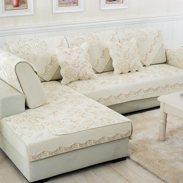 

chair covers 1piece cotton embroided rose sofa placemats cover anti-skid couch towels towel slipcover furniture mats