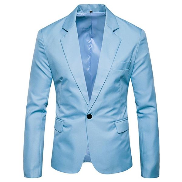 

men's suits & blazers slim fit white suit jacket brand one button notched lapel blazer male party wedding business casual costume homme, White;black