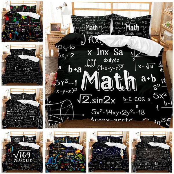 

bedding sets mathematical formula prints duvet cover 3pcs set creative math quilt  king size comforter bedclothes