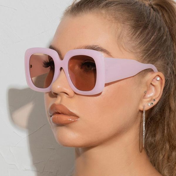 

sunglasses pink oversized square men women summer travel big frame fashion uv400 vintage eyewear, White;black