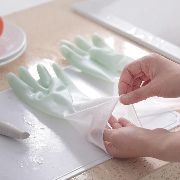 

disposable gloves gradient color magic pvc dishwashing cleaning dish washing glove for household scrubber rubber kitchen clean tool re