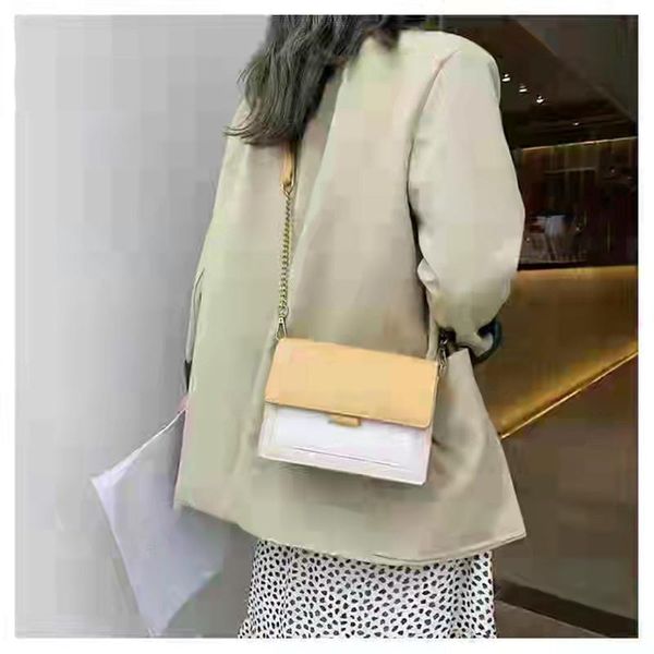 

evening bags fashion color contrast splicing multifunctional shoulder bag, chain design, women's pu single messenger armpit bag