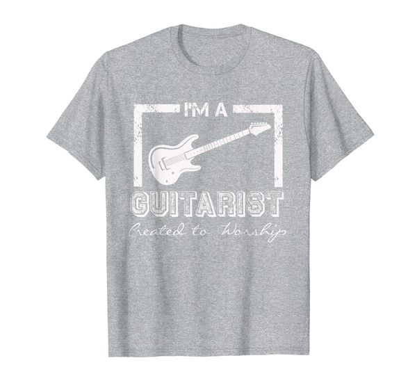 

i'm a guitarist created to worship christian musician t-shirt, White;black