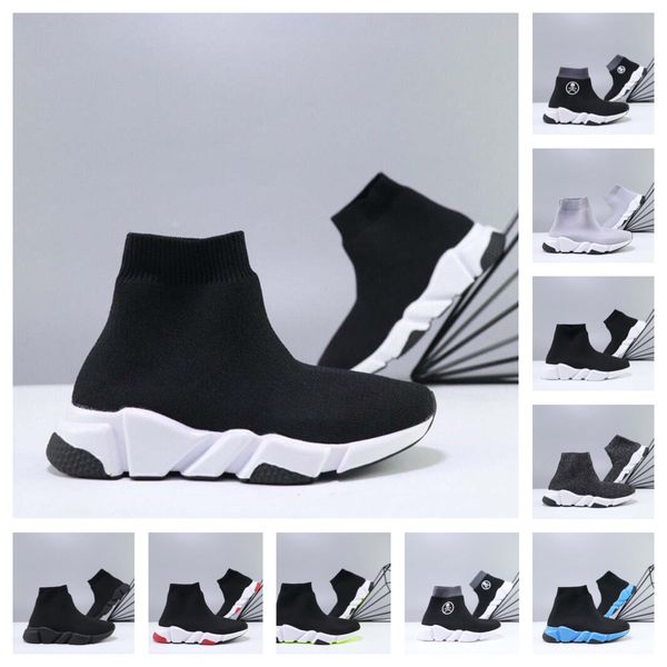 

2021 fashion bale nciaga child's shoes casual sock shoes triple black white green red royal boy sneakers girl trainers aa1
