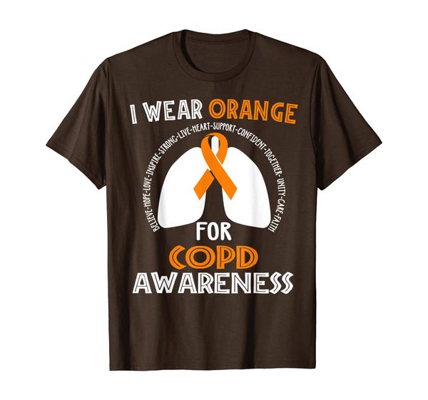 

i wear orange for copd awareness t-shirt, White;black