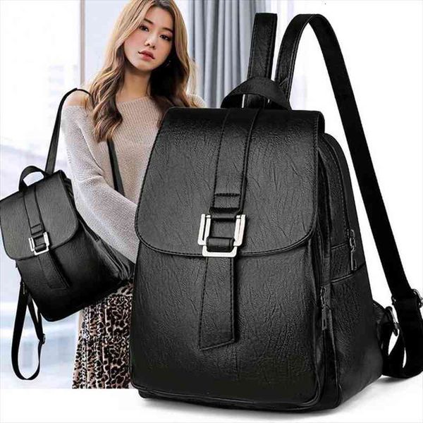 

black school supplies backpack female pu leather japanese street bag womens for adolescent girls backpacks