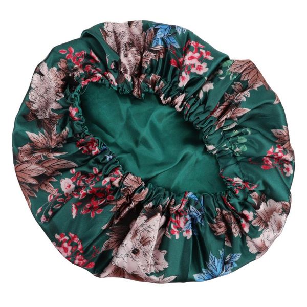 

shower caps 1pc waterproof floral woman hat green elastic bathing sleeping
