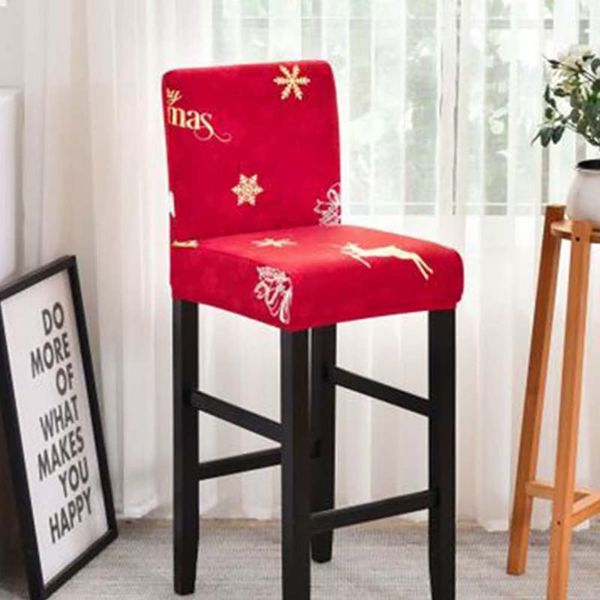 

1/4/6 pcs spandex elastic chair cover bar high stool protector for dining room wedding banquet party stretch chairs covers