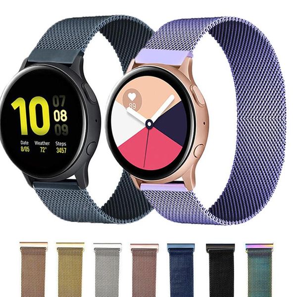 

watch bands 20mm 22mm magnetic strap for samsung active 2 40/44mm gear s3 frontier bracelet huawei gt/gt2/2e/pro galaxy 3/45/42mm band, Black;brown