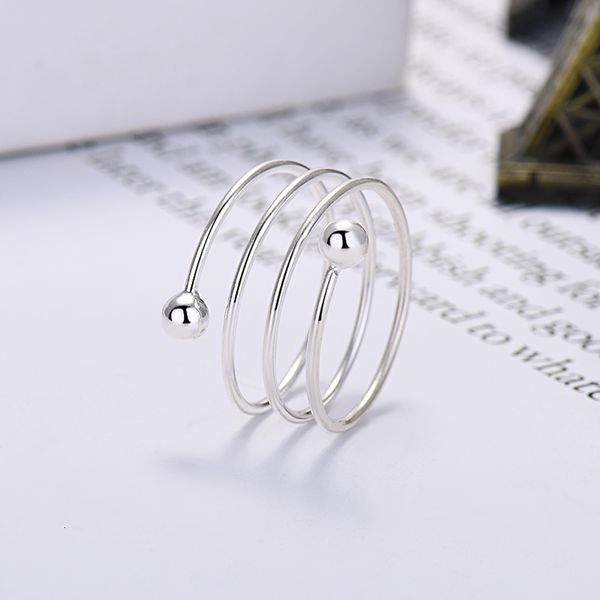 

s925 sterling silver index finger women's opening plain cold wind korean version simple twist thread thin ring