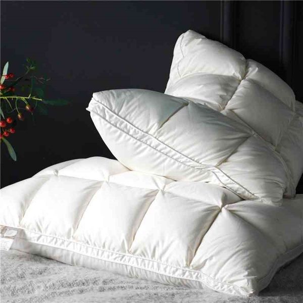 

include 2pcs white pink premium high end natural goose pillows for sleeping down 100% cotton downproof pillow cover