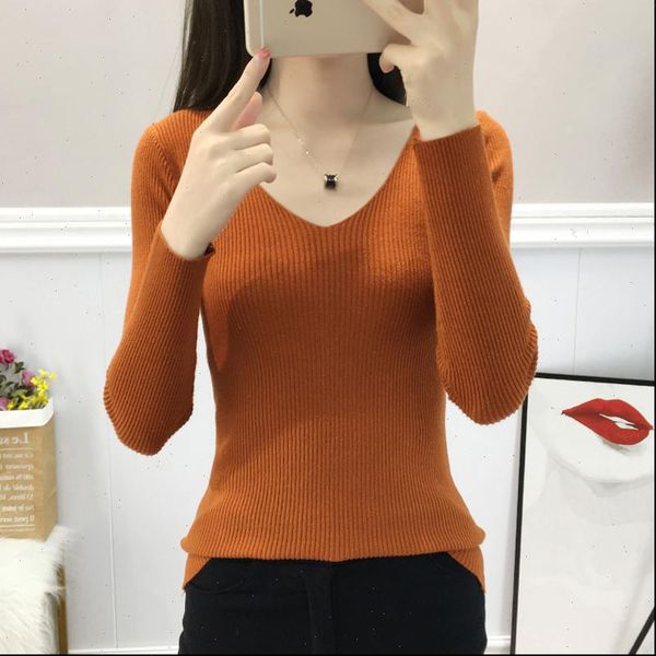 

arrival knit autumn winter womens sweater v neck korean pullover basic fashion casual jumper, White;black