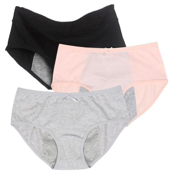 

women's panties womens menstrual underwear period cotton soft knickers leak proof briefs, Black;pink