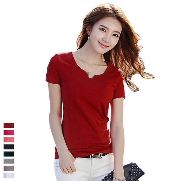 

women's t-shirt summer t shirt women small v neck short sleeve tees cotton plus size clothes 3xl 4xl, White