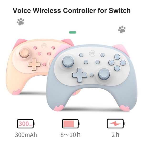 

game controllers & joysticks bluetooth wireless switch controller mini cat type gamepad for switch/lite joystic with voice wake