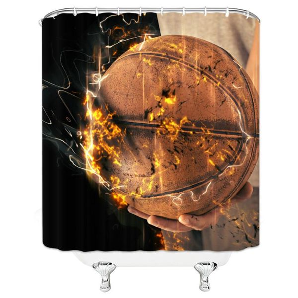 

unique design football sunshine green grass picture boy like hanging shower curtain waterproof mildew home bathroom decoration curtains