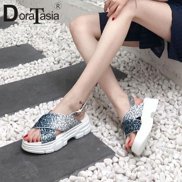 

brand big size 33-40 ins ladies med heels bling women shoes woman casual summer sandals girl female, Black